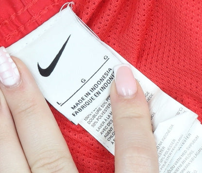 Nike Men's Red Sports Shorts Size L Lightweight Quick Dry