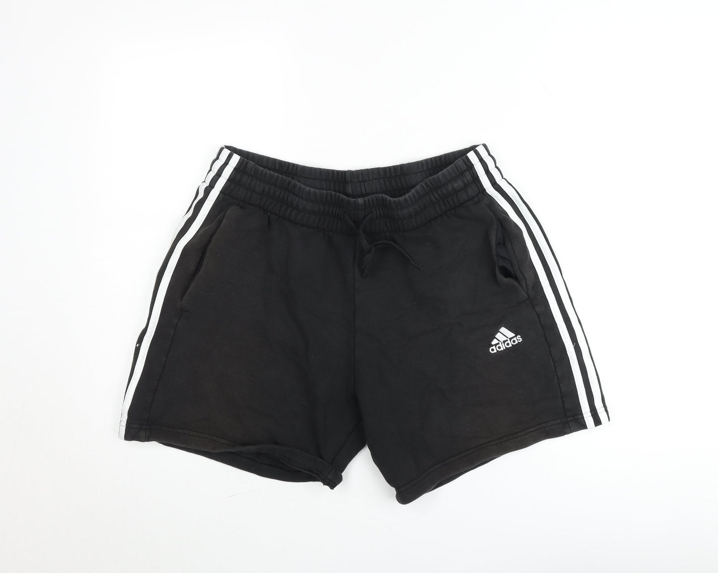 Adidas Men's Black L Sweat Shorts Elastic Waist Drawstring Logo Sportswear
