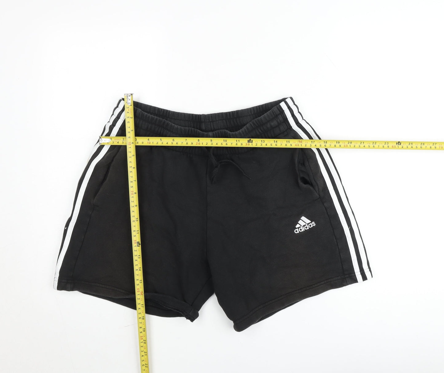 Adidas Men's Black L Sweat Shorts Elastic Waist Drawstring Logo Sportswear