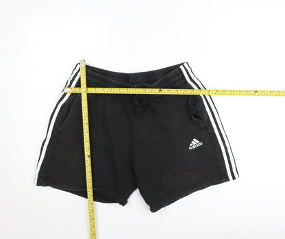 Adidas Men's Black L Sweat Shorts Elastic Waist Drawstring Logo Sportswear