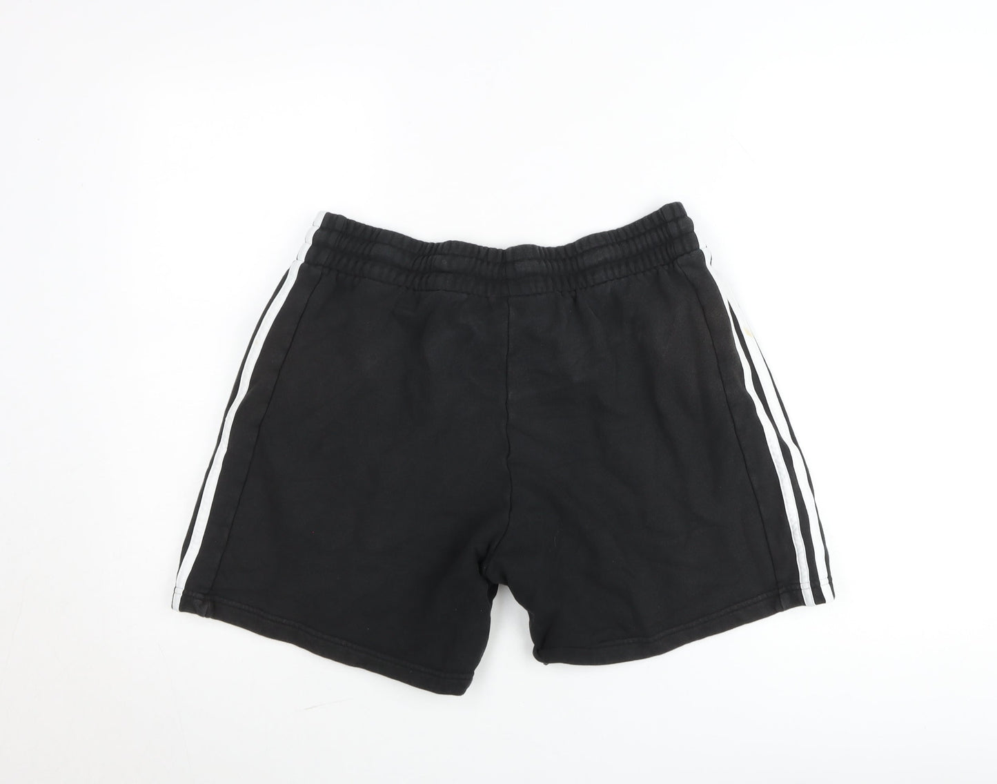 Adidas Men's Black L Sweat Shorts Elastic Waist Drawstring Logo Sportswear