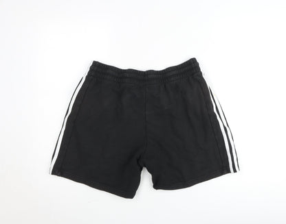 Adidas Men's Black L Sweat Shorts Elastic Waist Drawstring Logo Sportswear
