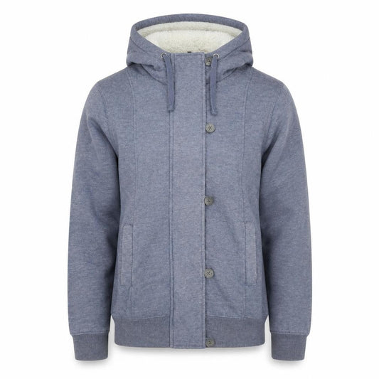 House Men's Blue Hooded Lined Button Jacket Size M Cotton Blend