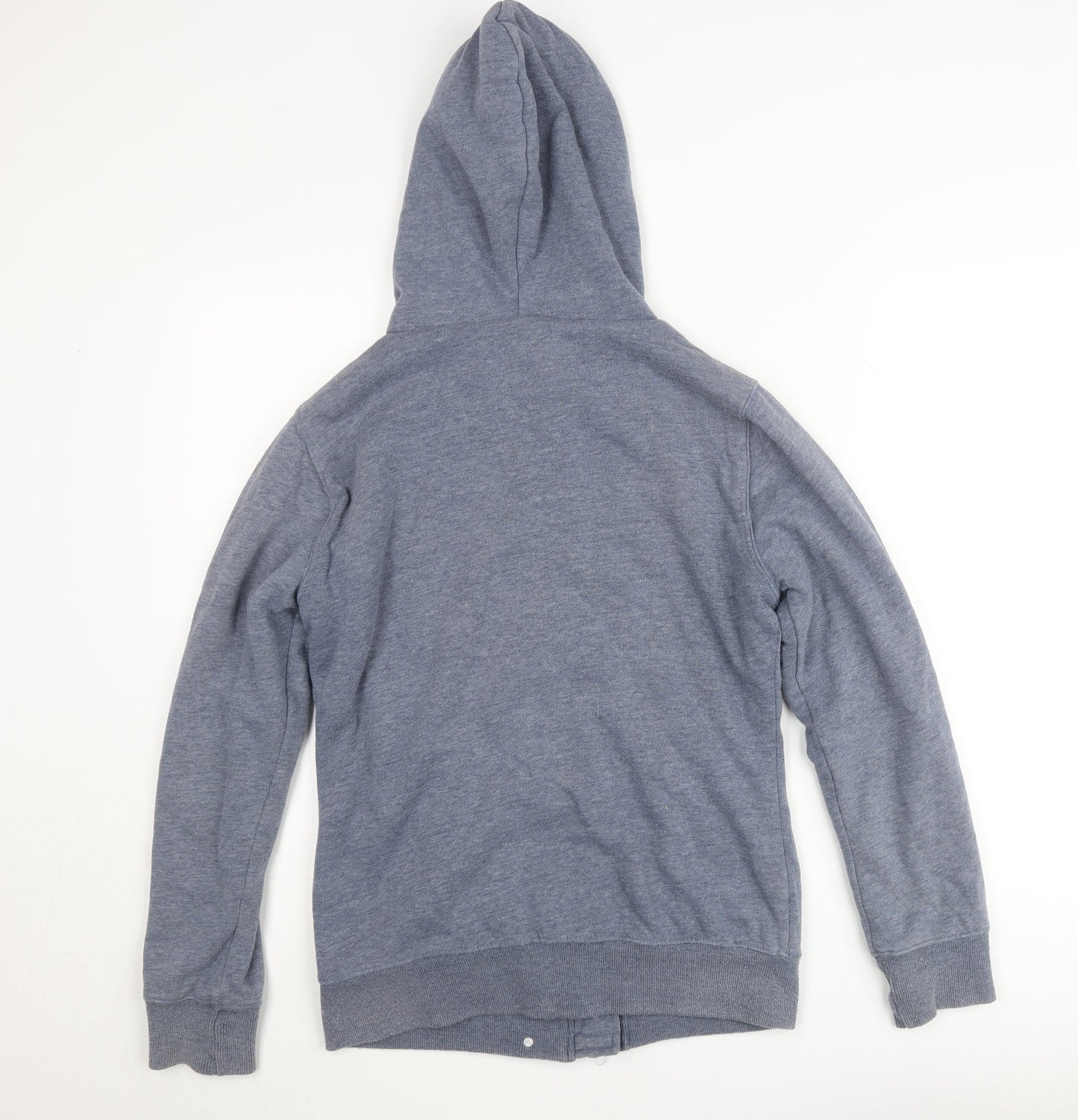 House Men's Blue Hooded Lined Button Jacket Size M Cotton Blend