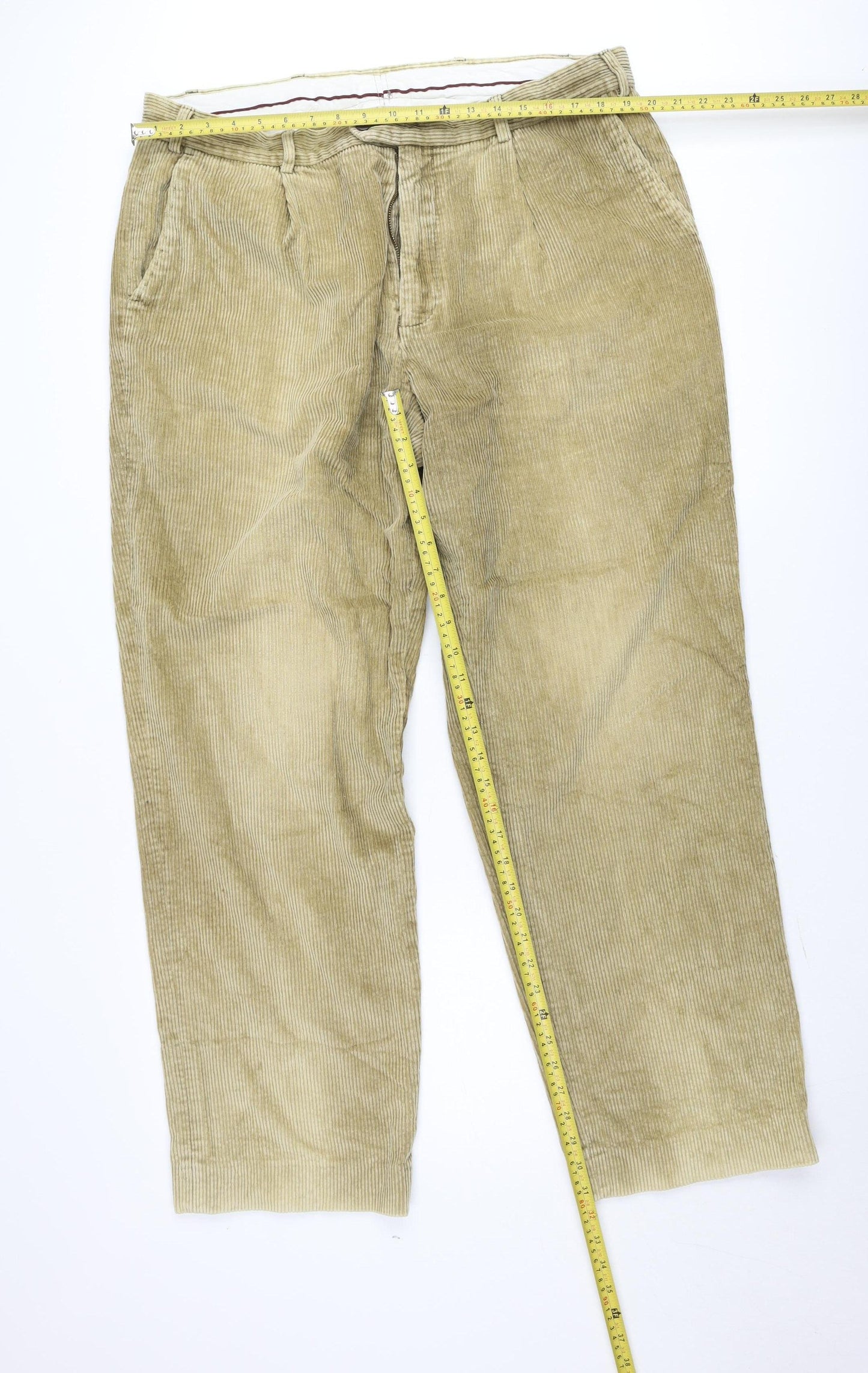 Cedarwood State Men's Beige Corduroy Chino Trousers 38W 33L