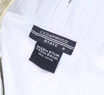 Cedarwood State Men's Beige Corduroy Chino Trousers 38W 33L