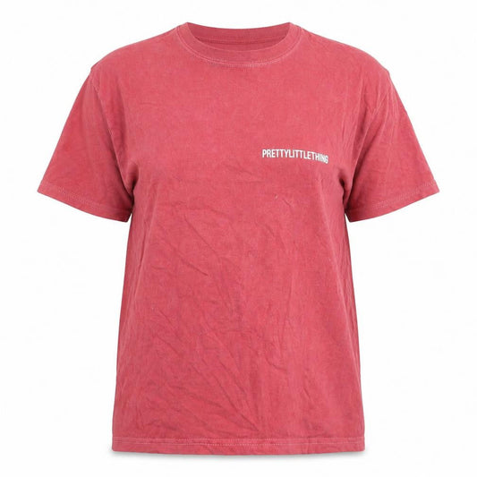PrettyLittleThing Women’s Red Cotton Crew Neck T-Shirt Size M
