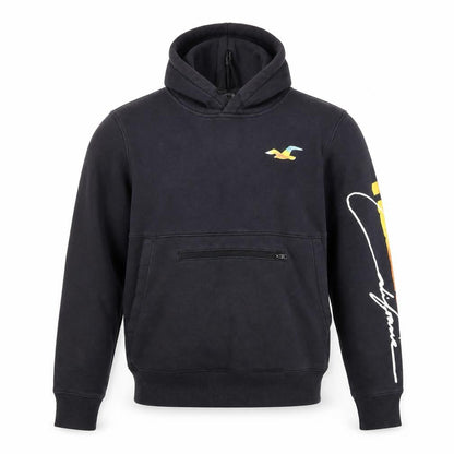 Hollister Mens Black XS Pullover Hoodie with Logo Print