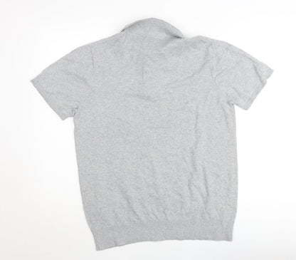 U.S. Polo Assn. Men's Grey Cotton Short Sleeve Polo Shirt L