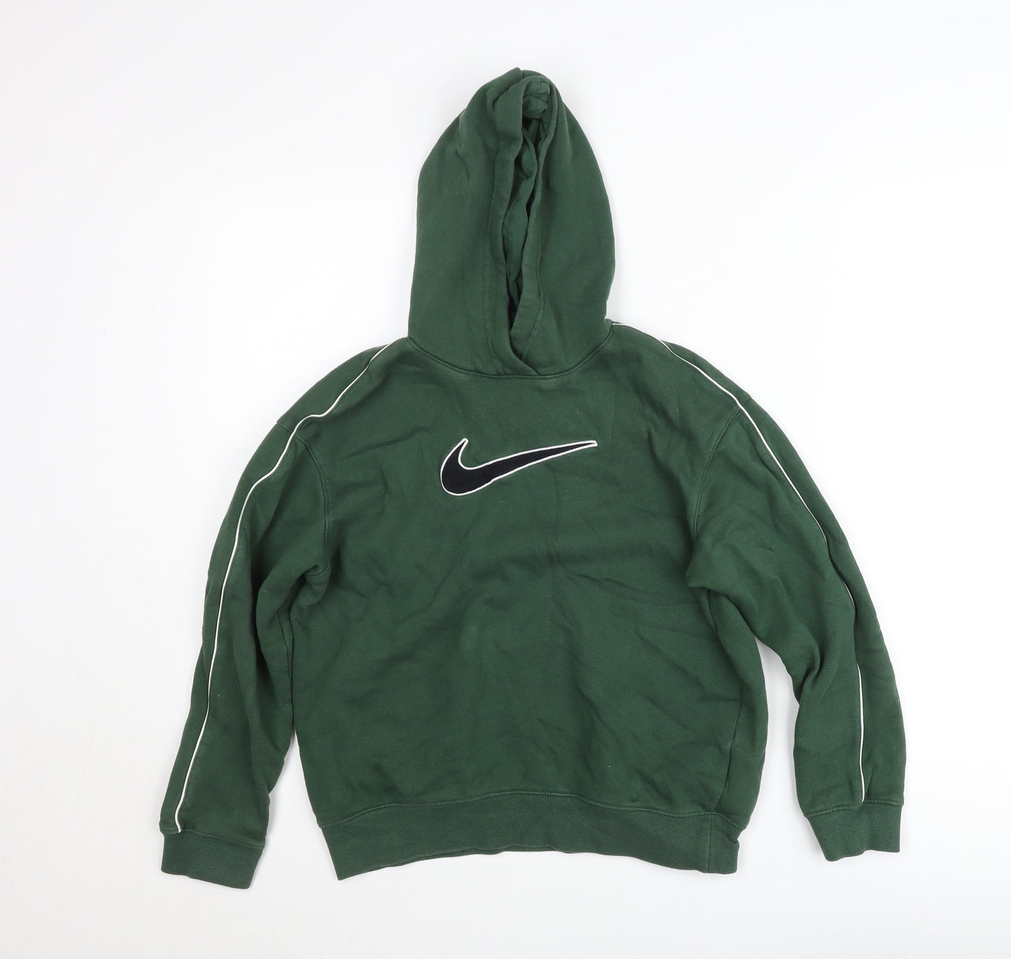 Nike Boys Green Pullover Hoodie Sweatshirt L 13-14Y Fleece Logo