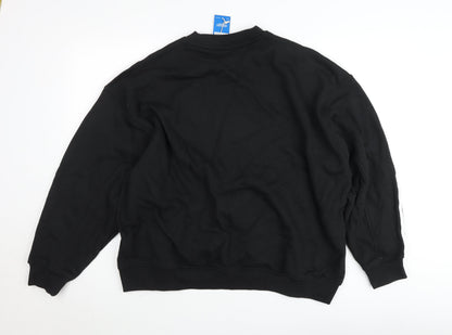 Adidas Men's Black Crew Neck Long Sleeve Pullover Sweatshirt Size L