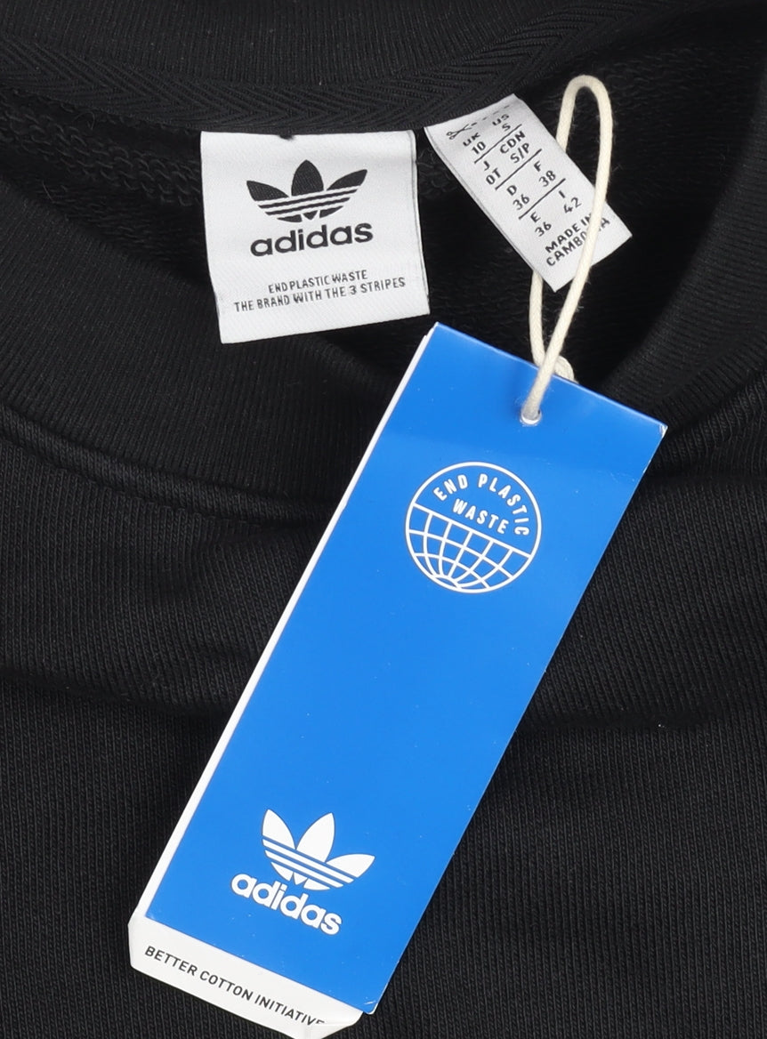 Adidas Men's Black Crew Neck Long Sleeve Pullover Sweatshirt Size L