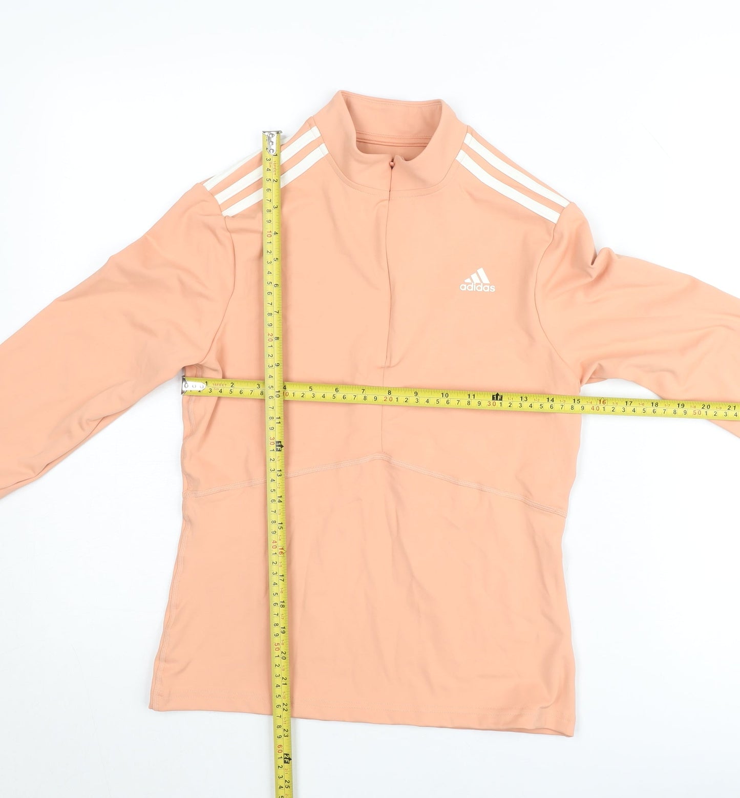 Adidas Women's Peach Long Sleeve 1/4 Zip Pullover Sweatshirt Size L