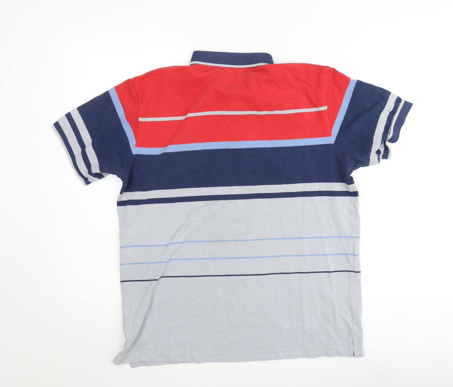 Bowling Men's Multicoloured Striped Cotton Polo Shirt Size L