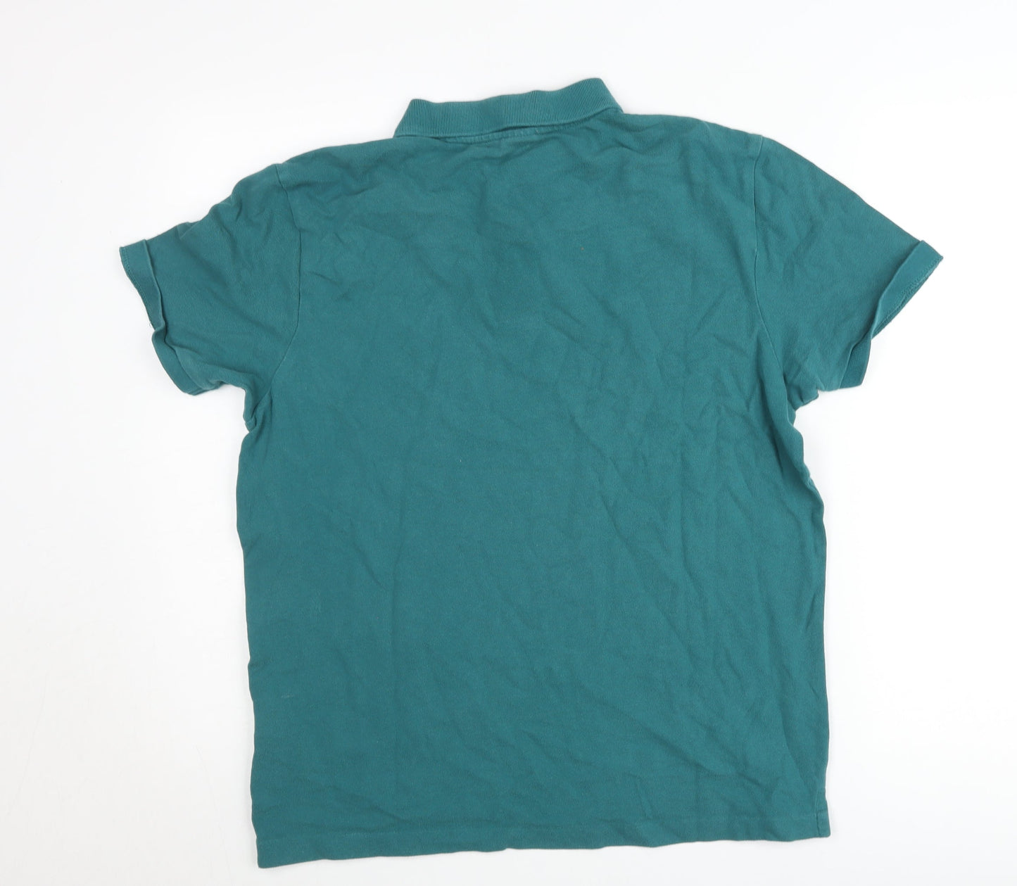 Springfield Men's Green Cotton Polo Shirt L Casual Short Sleeve
