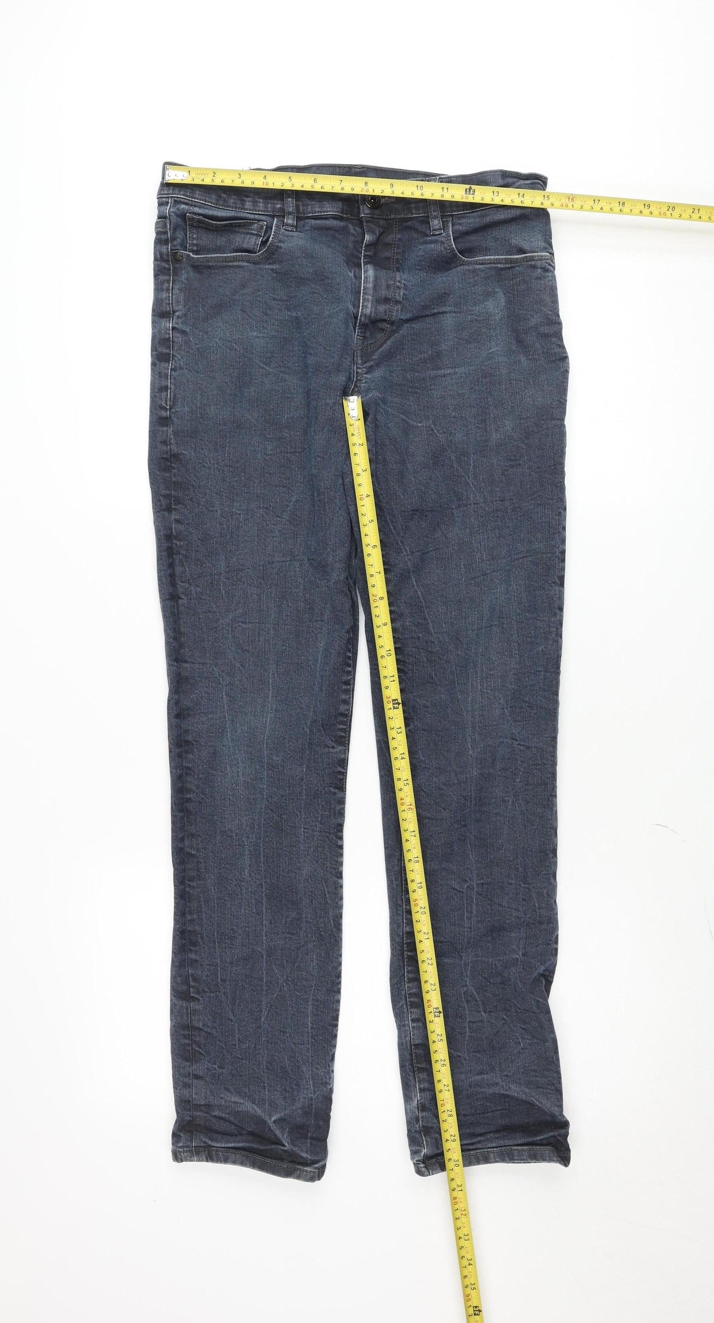 F&F Women’s Blue Straight Denim Jeans Size 34x34 Regular Fit