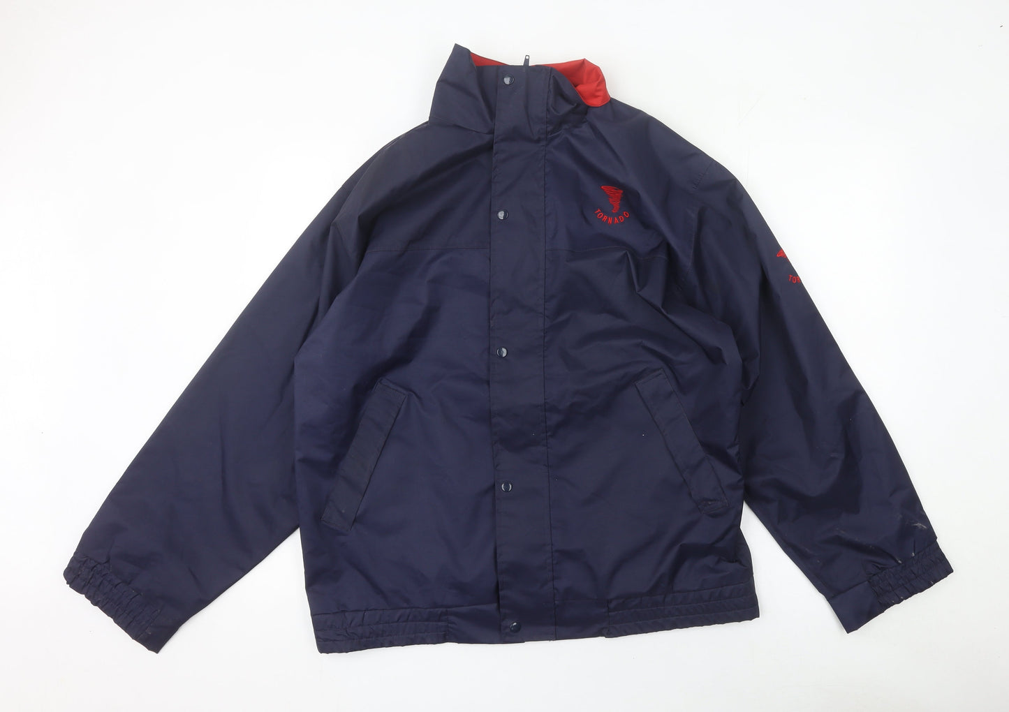 Tornado Men's Blue M Windbreaker Jacket with Logo and Zip Fastening