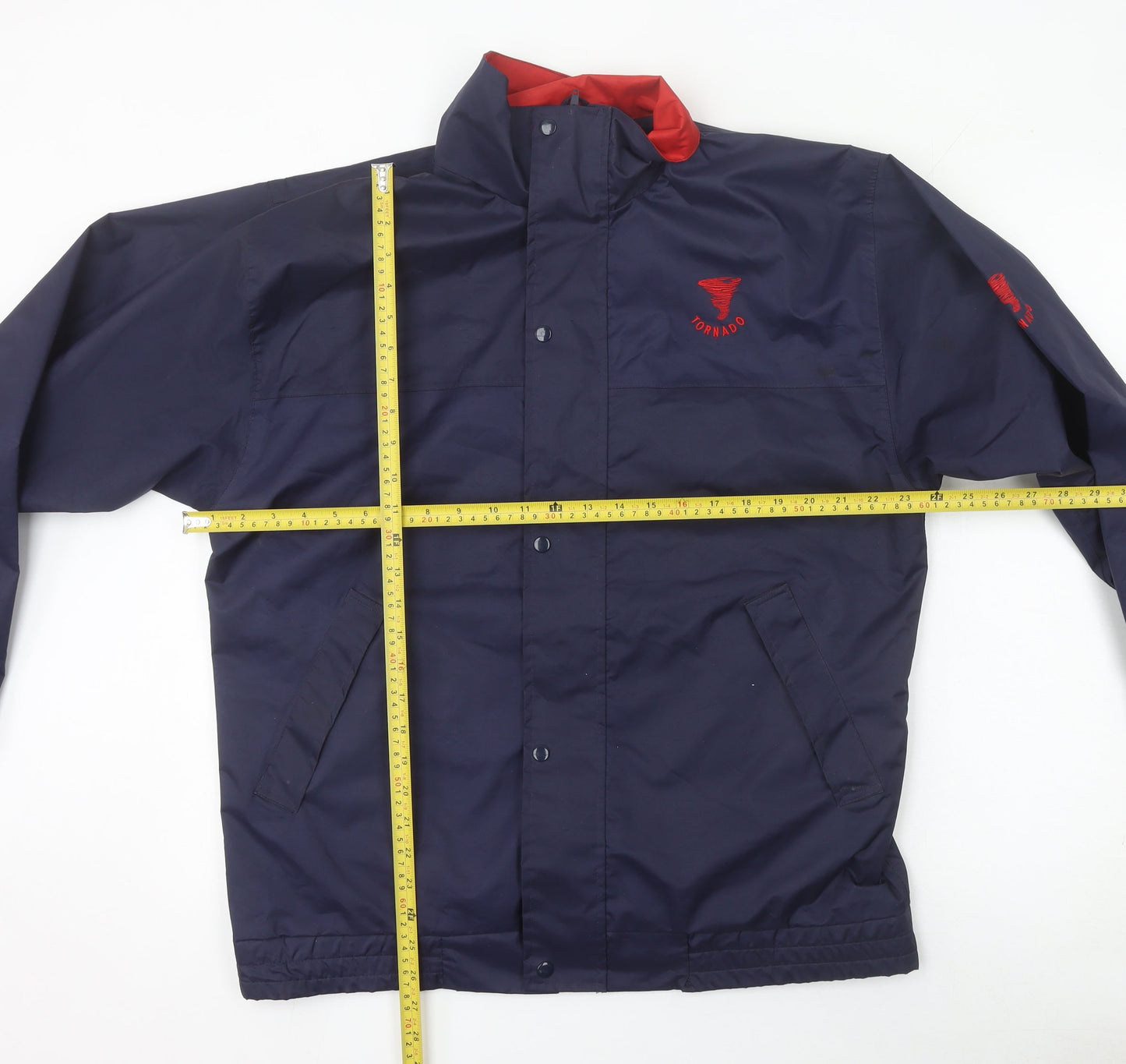 Tornado Men's Blue M Windbreaker Jacket with Logo and Zip Fastening