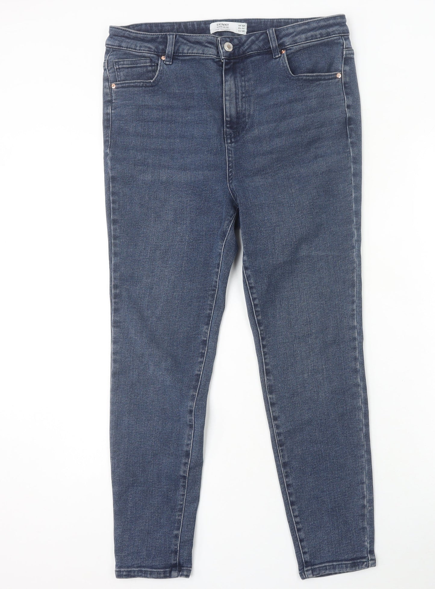 Next Men's Blue Skinny High Rise Denim Jeans Size 16 Slim Fit