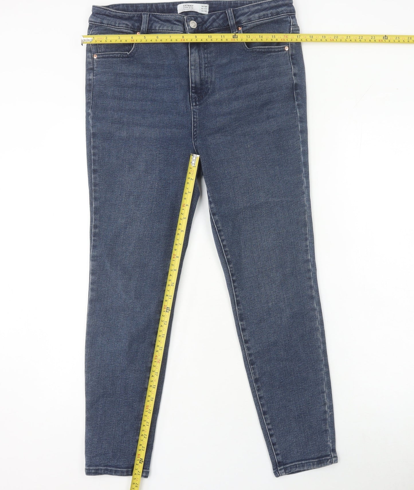 Next Men's Blue Skinny High Rise Denim Jeans Size 16 Slim Fit