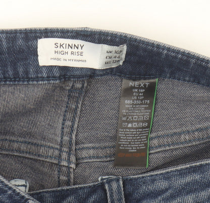 Next Men's Blue Skinny High Rise Denim Jeans Size 16 Slim Fit