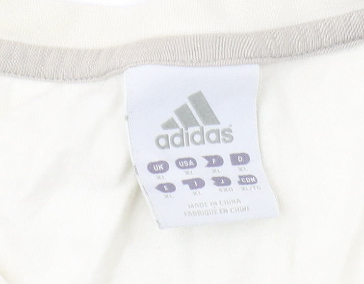 Adidas Men's Green Colourblock Crew Neck Cotton T-Shirt XL