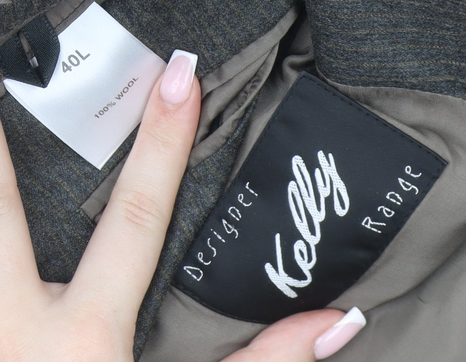 Kelly Designer Range Men's Grey Wool 40L Blazer Jacket