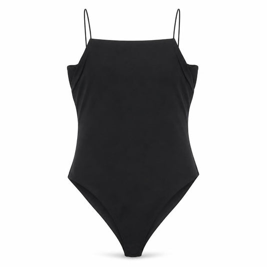 AX Paris Women Black Size 14 Bodysuit Spaghetti Strap Stretch One-Piece