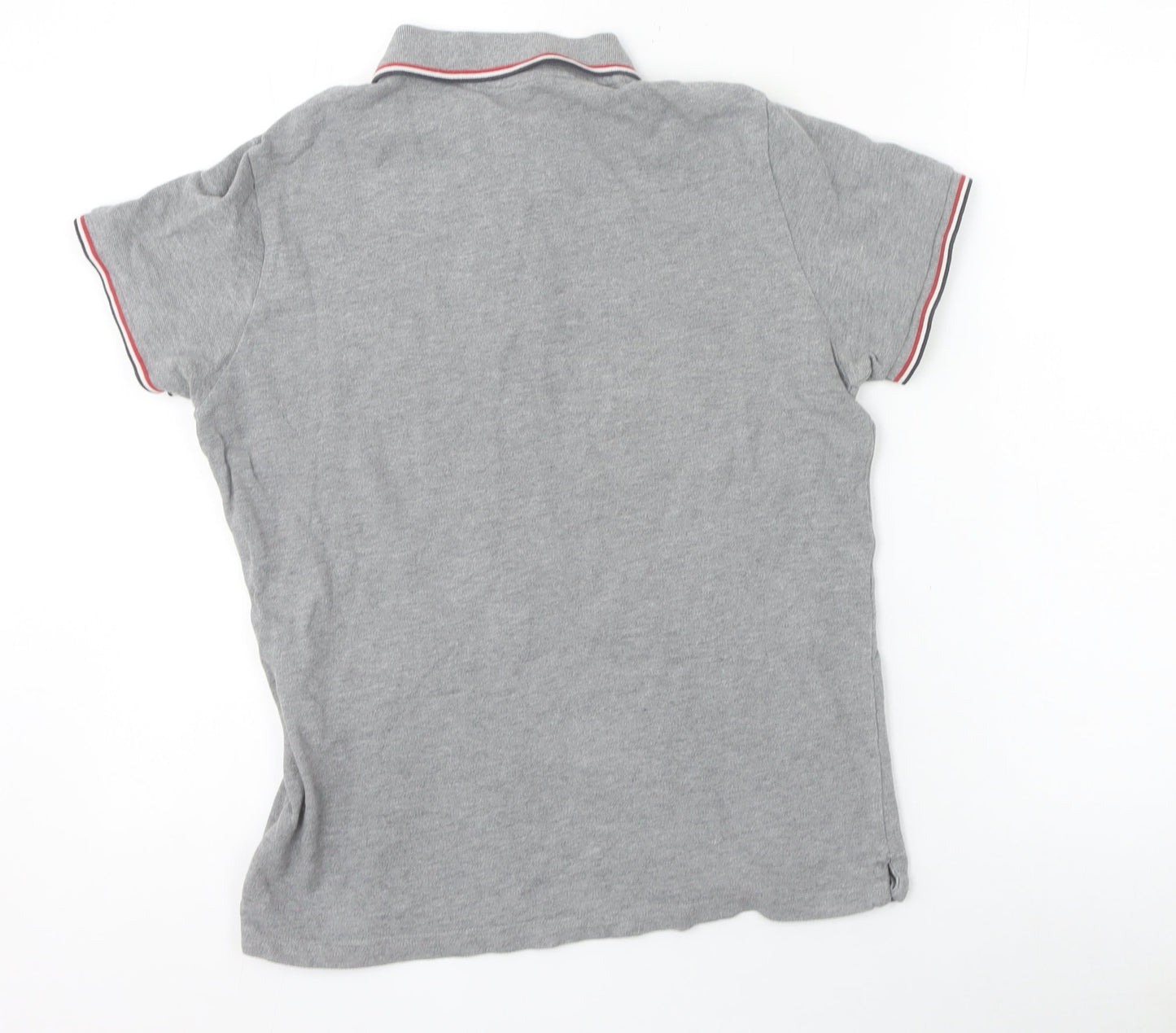 Moncler Men's Grey Short Sleeve Polo Shirt Size M Slim Fit