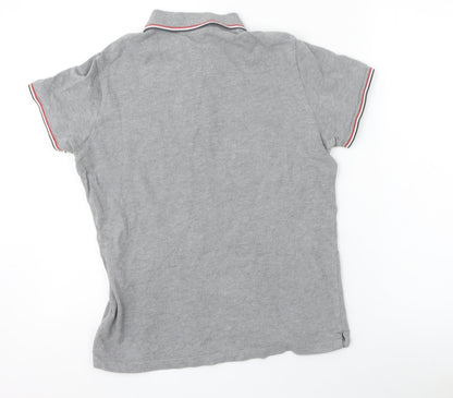 Moncler Men's Grey Short Sleeve Polo Shirt Size M Slim Fit