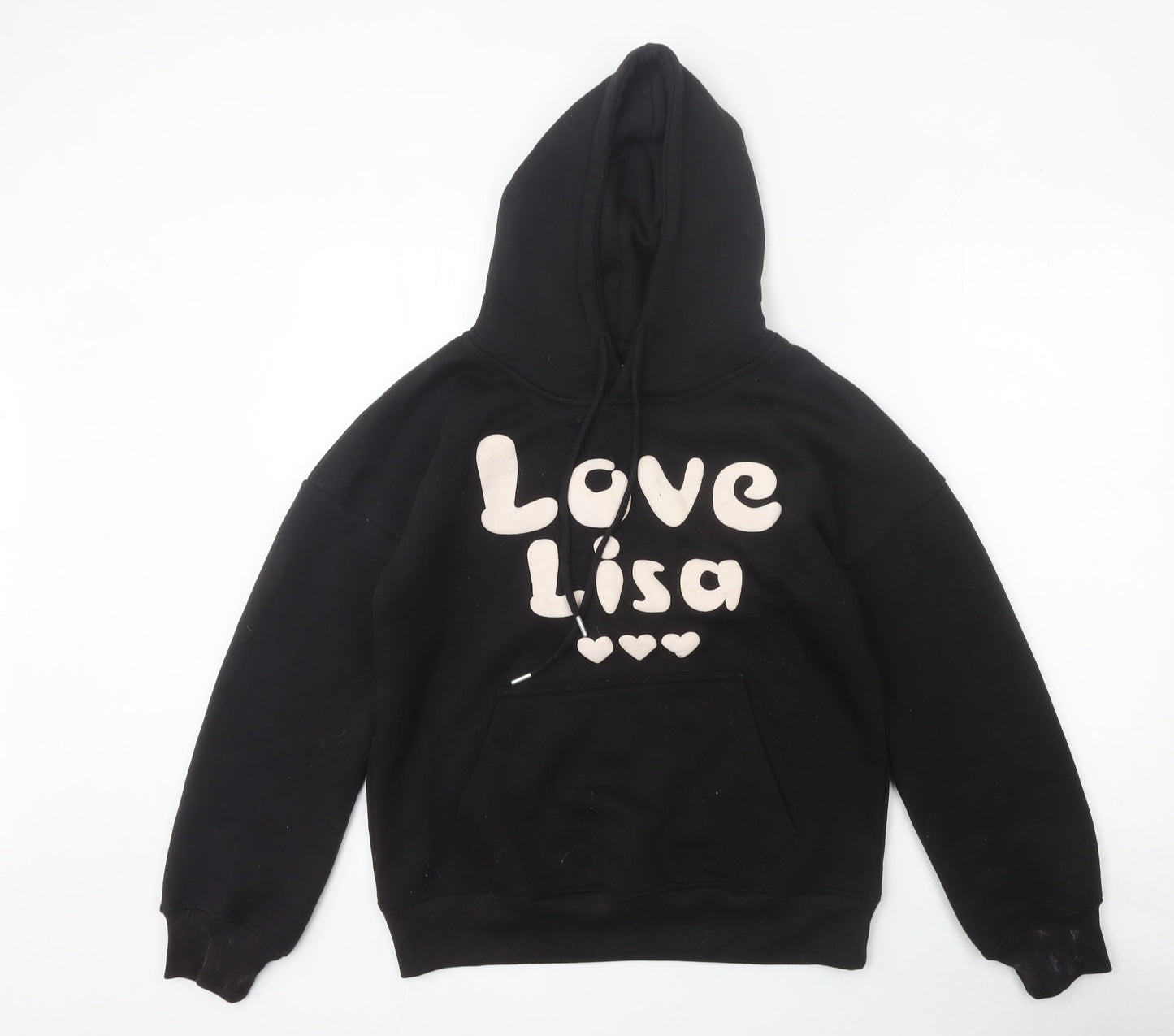 Love Lisa Women's Black Pullover Hoodie Size S Cotton Blend