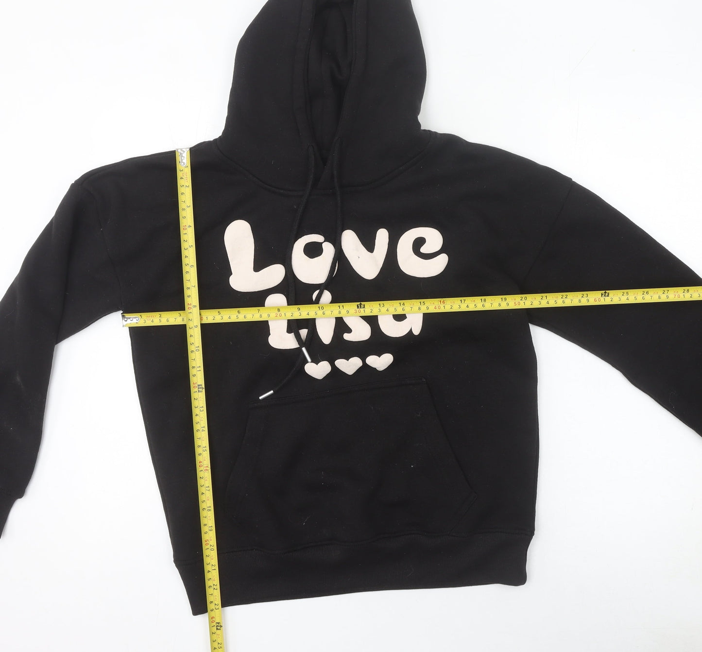 Love Lisa Women's Black Pullover Hoodie Size S Cotton Blend