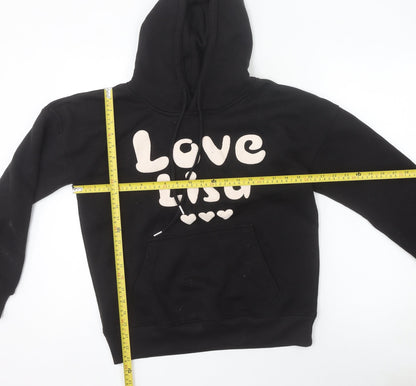 Love Lisa Women's Black Pullover Hoodie Size S Cotton Blend