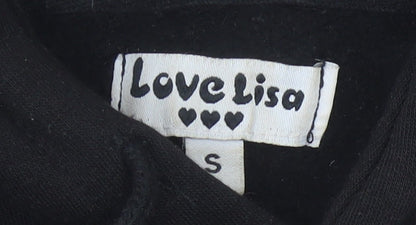 Love Lisa Women's Black Pullover Hoodie Size S Cotton Blend