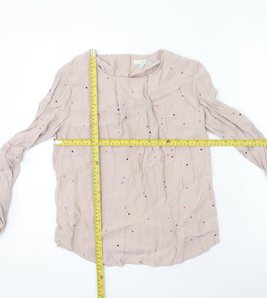 Boden Women’s Beige Polka Dot Long Sleeve Blouse UK 10