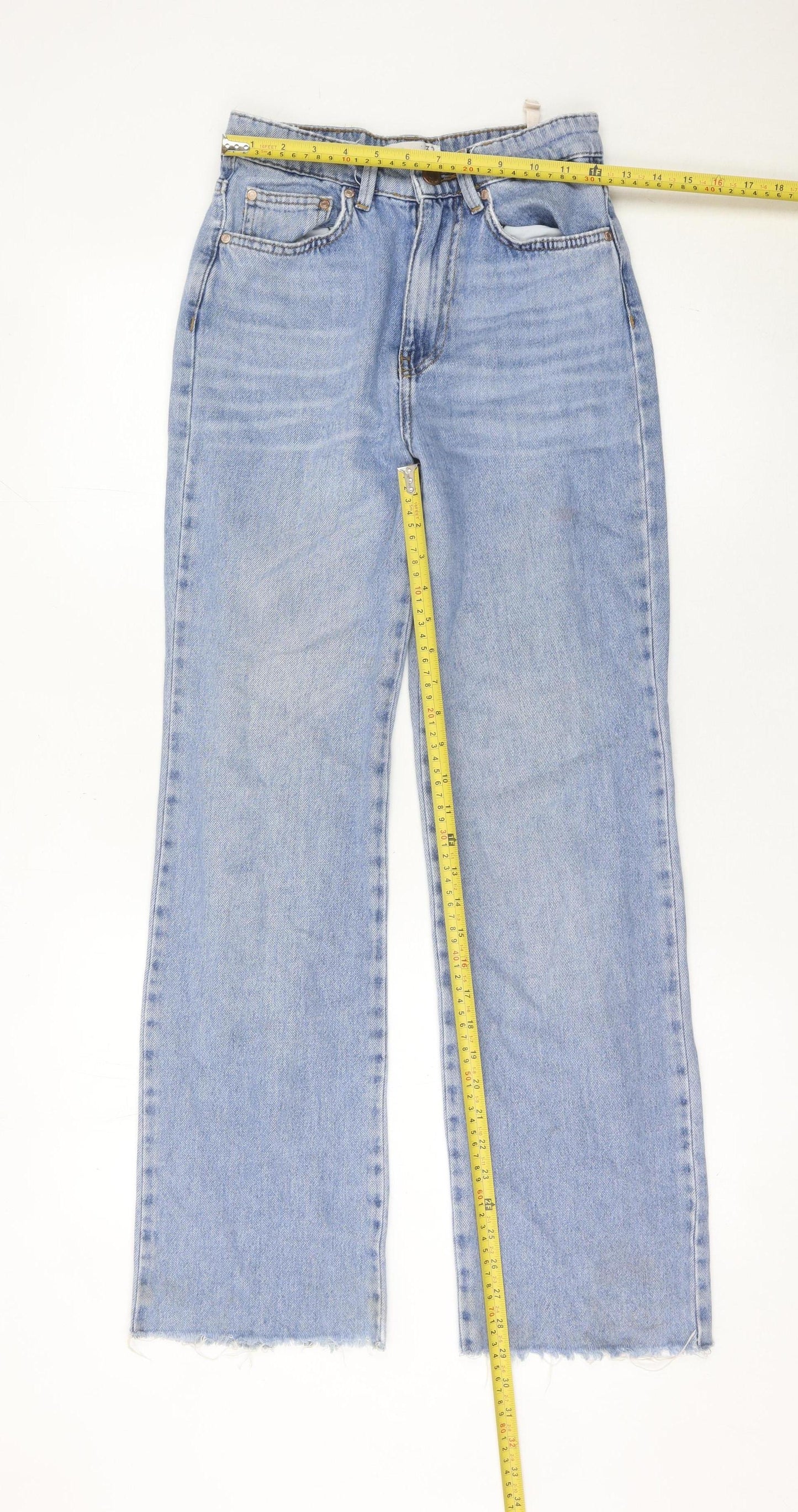 Stradivarius Womens Blue Straight Leg Denim Jeans Size 4