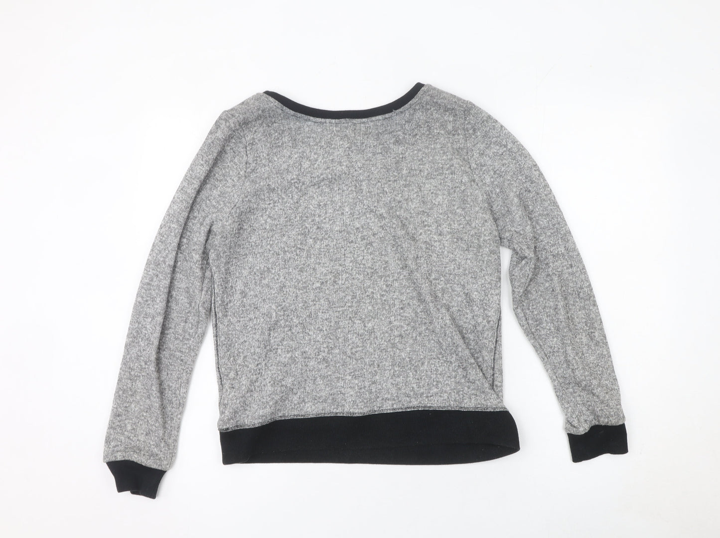 New Look Womens Grey Owl Crew Neck Long Sleeve Pullover Jumper Size 12