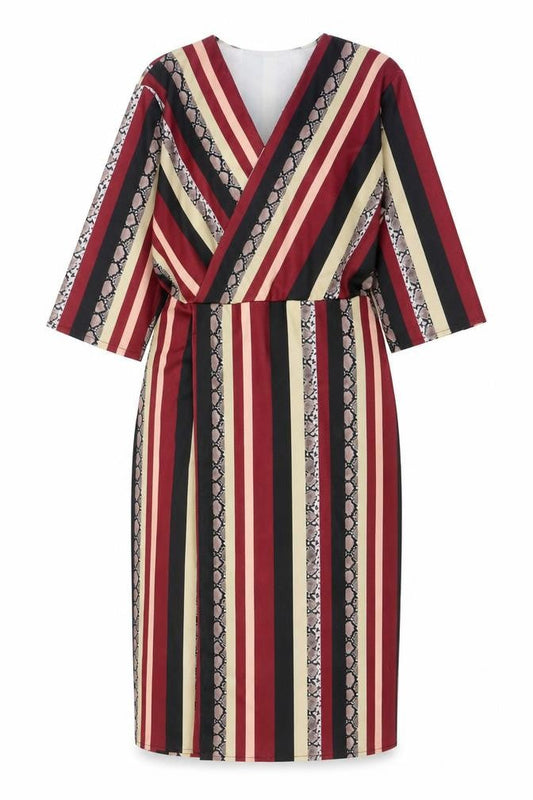 Pala D’Oro Women’s Multicoloured V-Neck Wrap Dress Size S