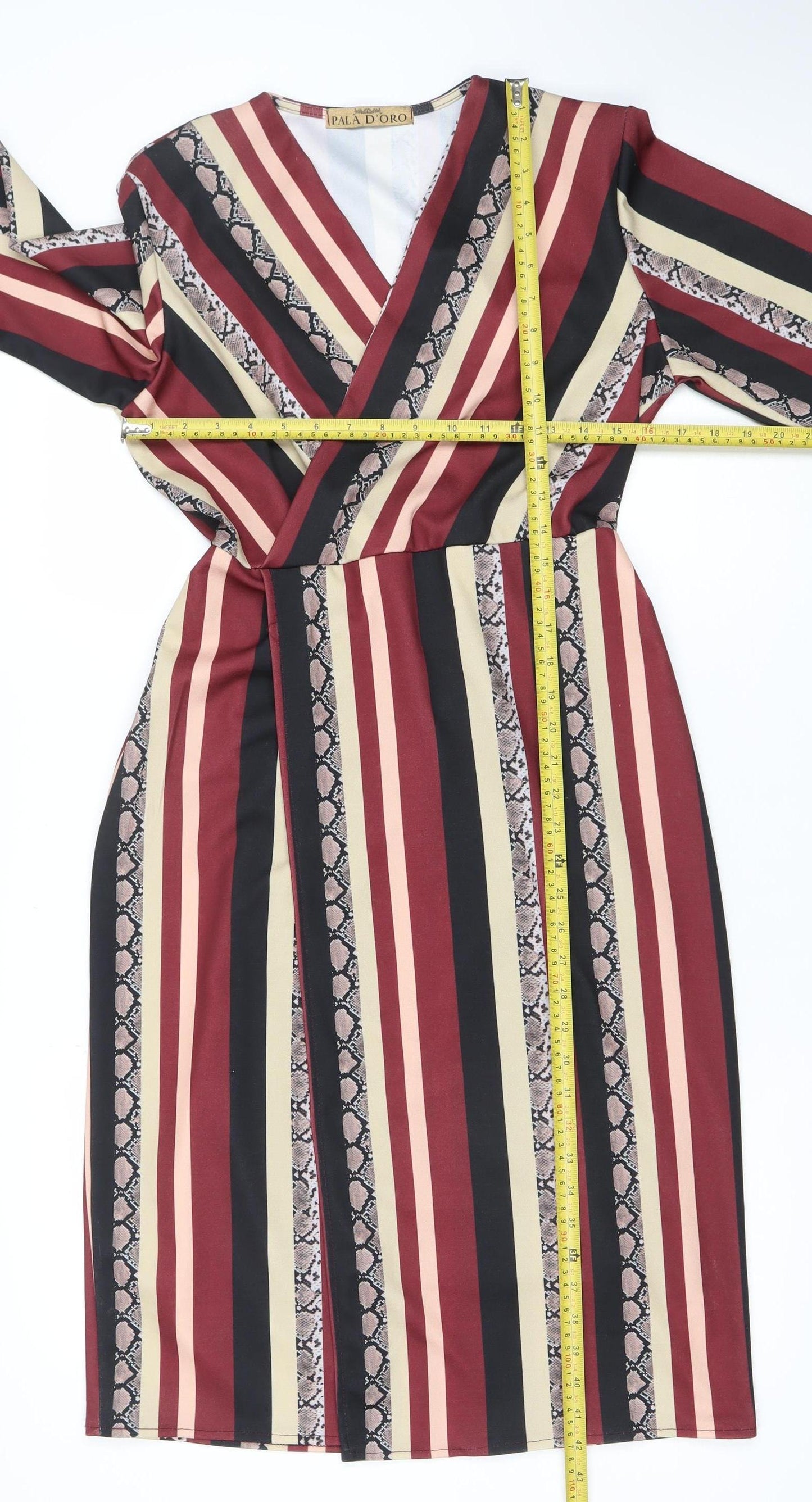 Pala D’Oro Women’s Multicoloured V-Neck Wrap Dress Size S