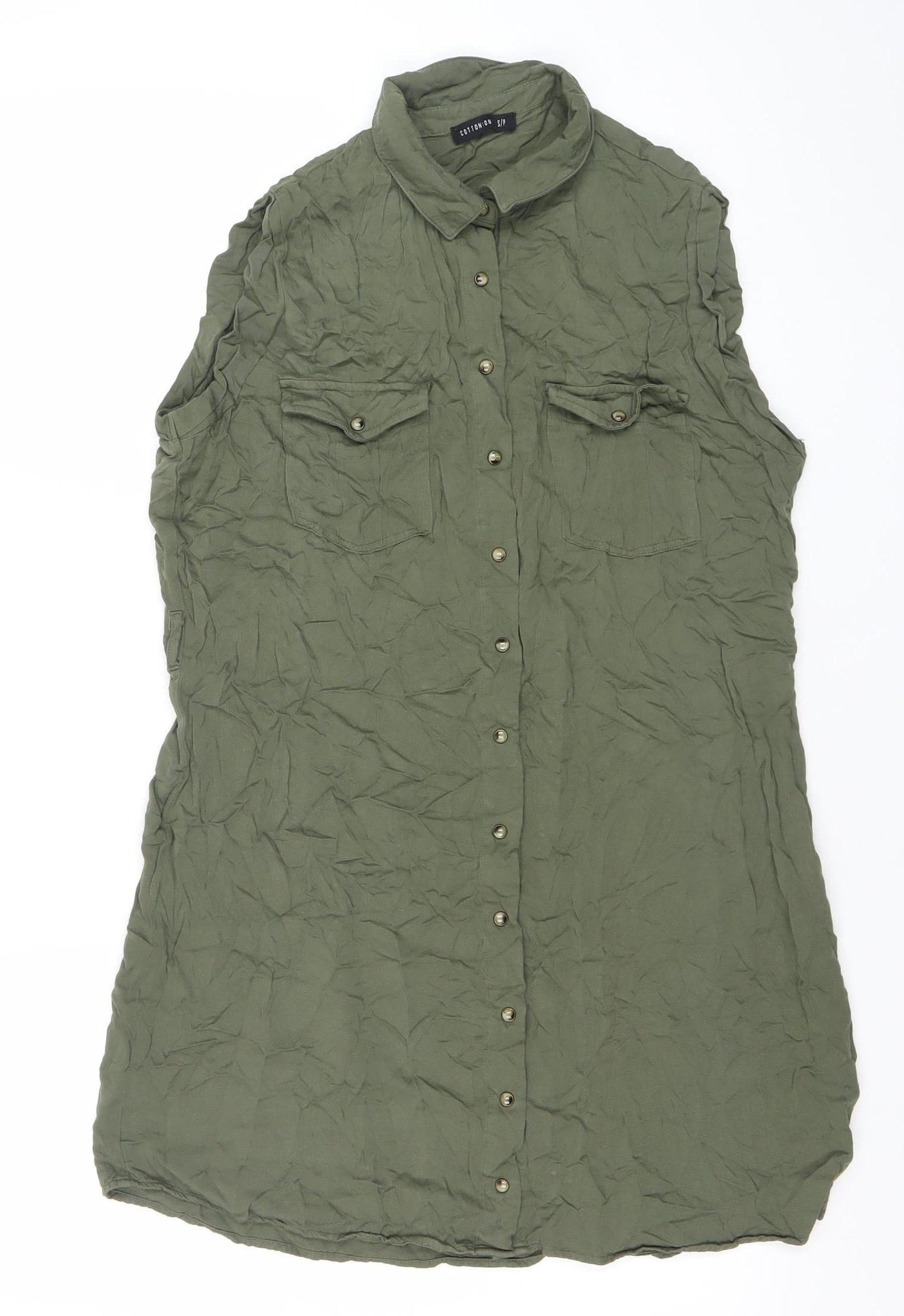 Cotton On Women’s Green Short Sleeve Shirt Dress Size S