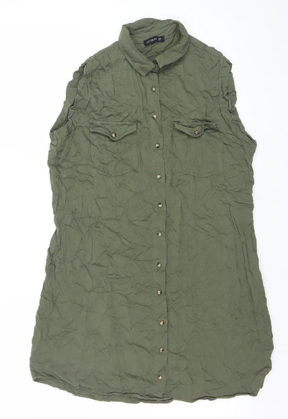 Cotton On Women’s Green Short Sleeve Shirt Dress Size S