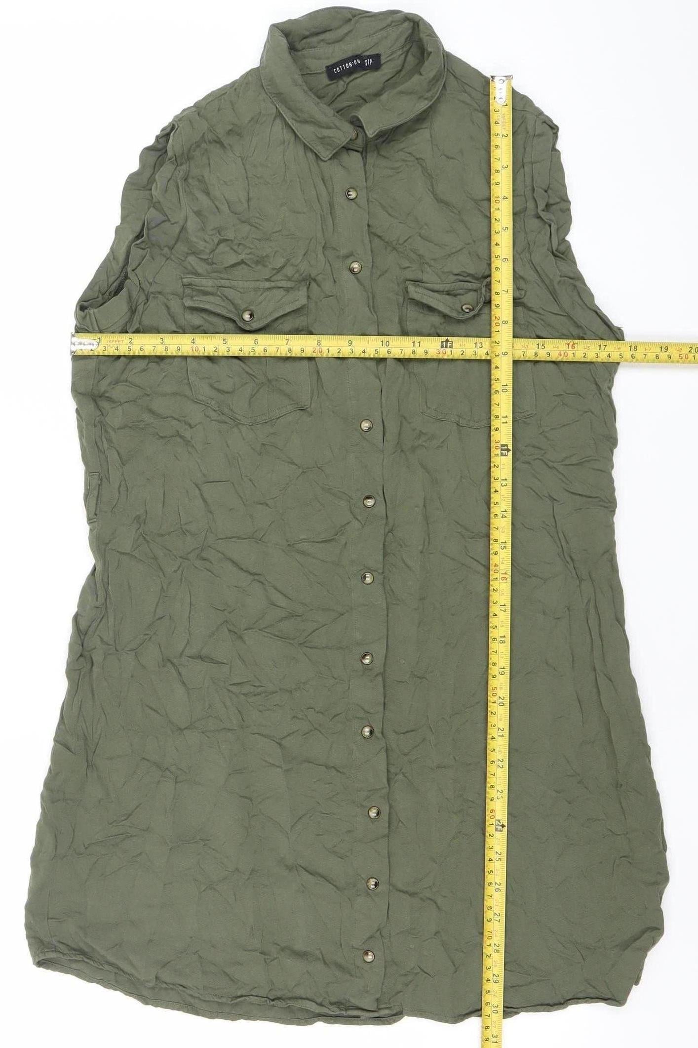 Cotton On Women’s Green Short Sleeve Shirt Dress Size S