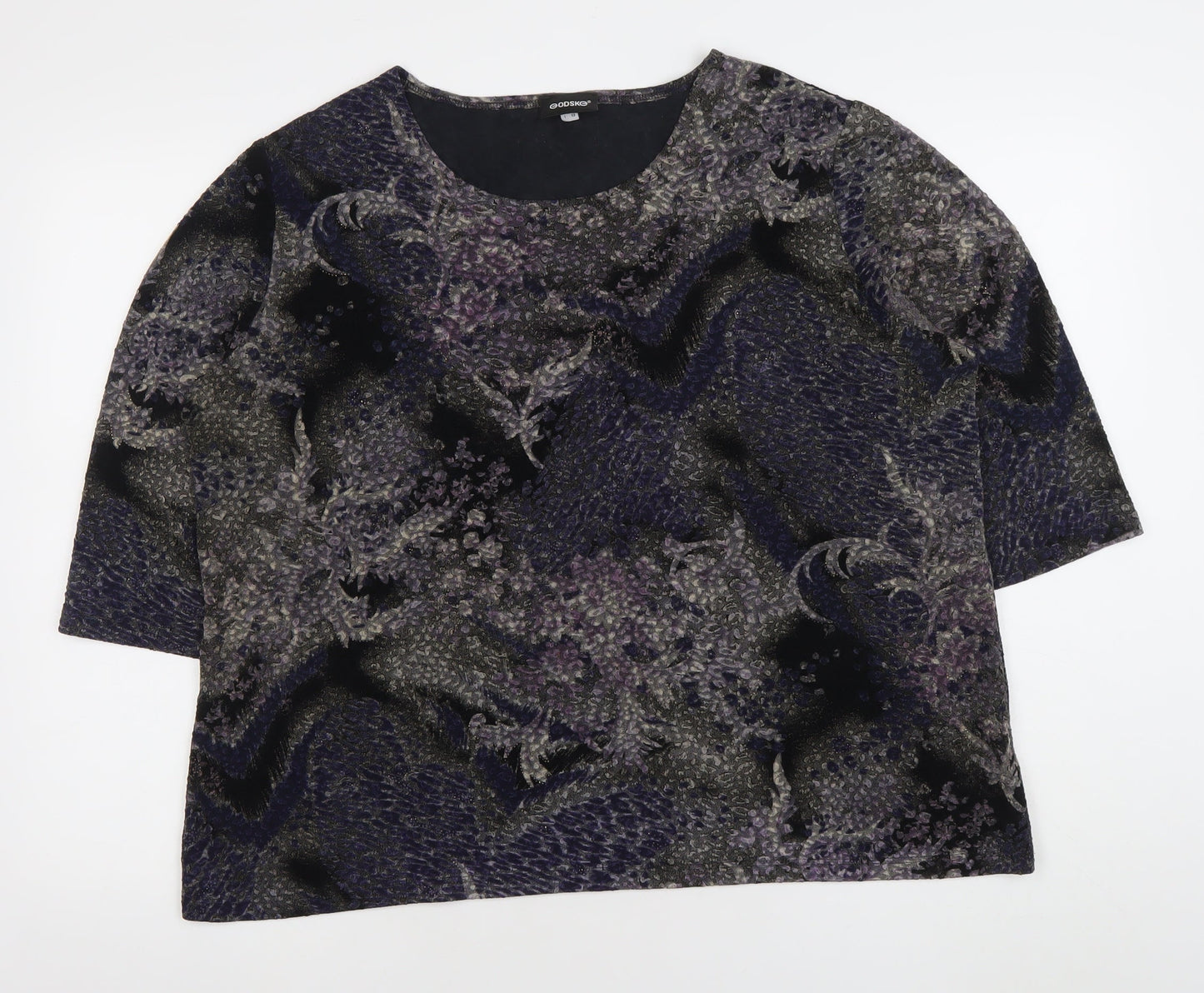 Godske Womens Purple Abstract Tunic Blouse Size 22