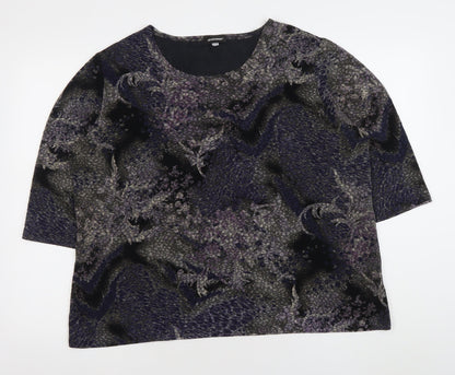 Godske Womens Purple Abstract Tunic Blouse Size 22