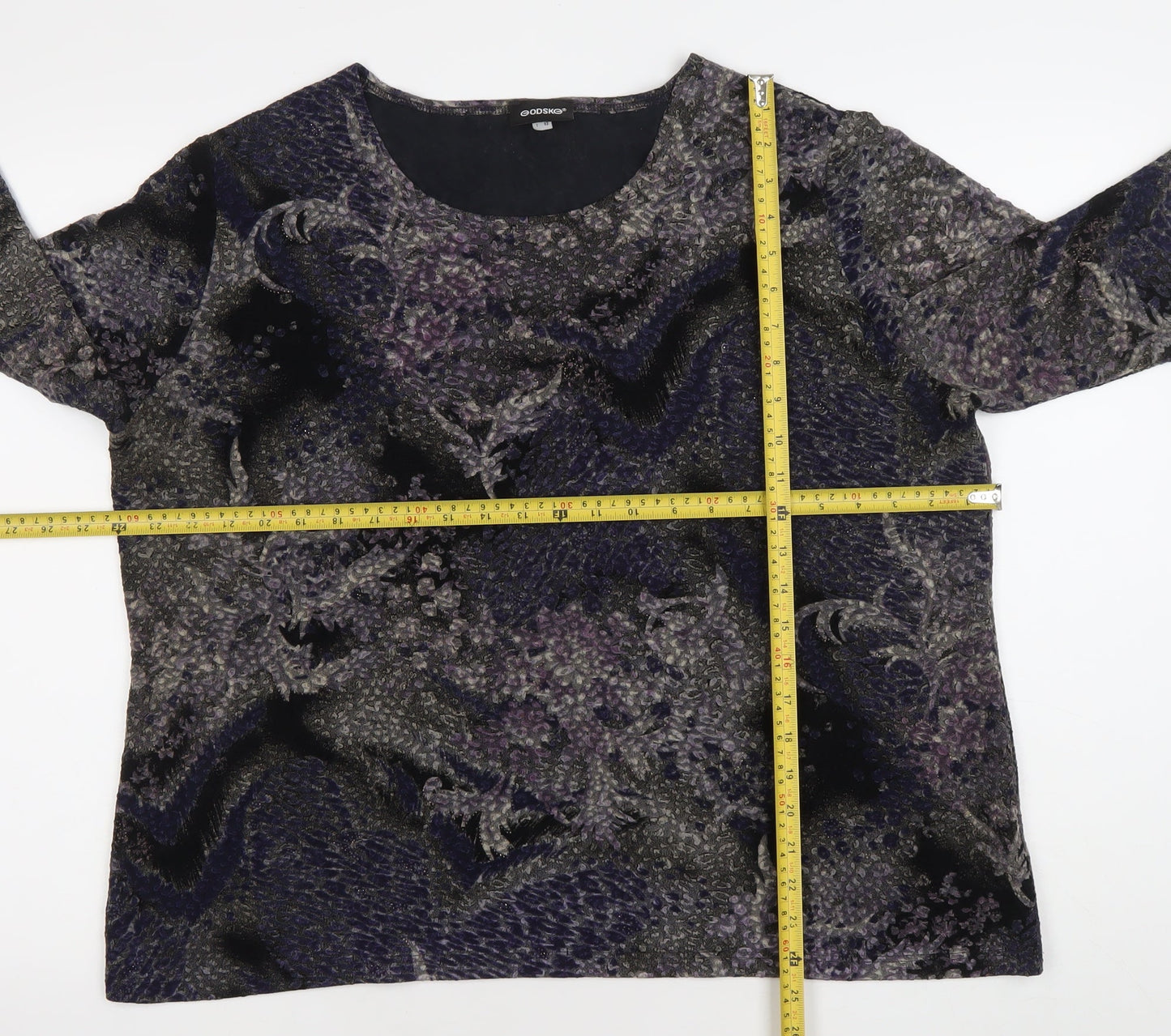 Godske Womens Purple Abstract Tunic Blouse Size 22