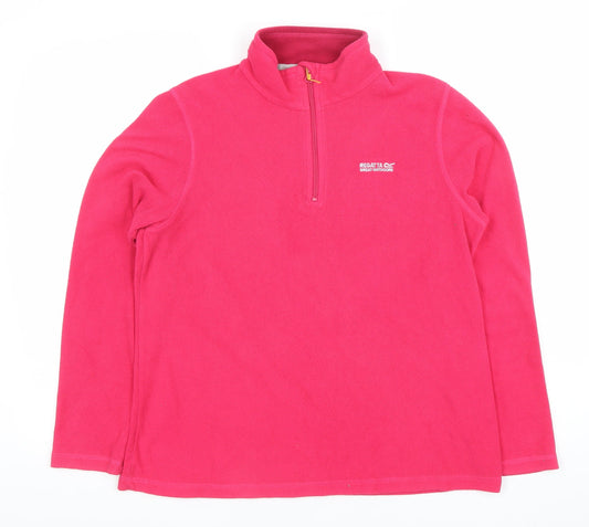 Regatta Womens Pink Fleece 1/4 Zip Pullover Sweatshirt UK 12