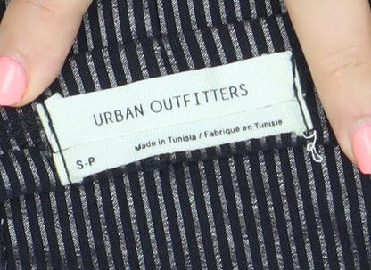 Urban Outfitters Womens Black Striped Cropped Strapless Top S