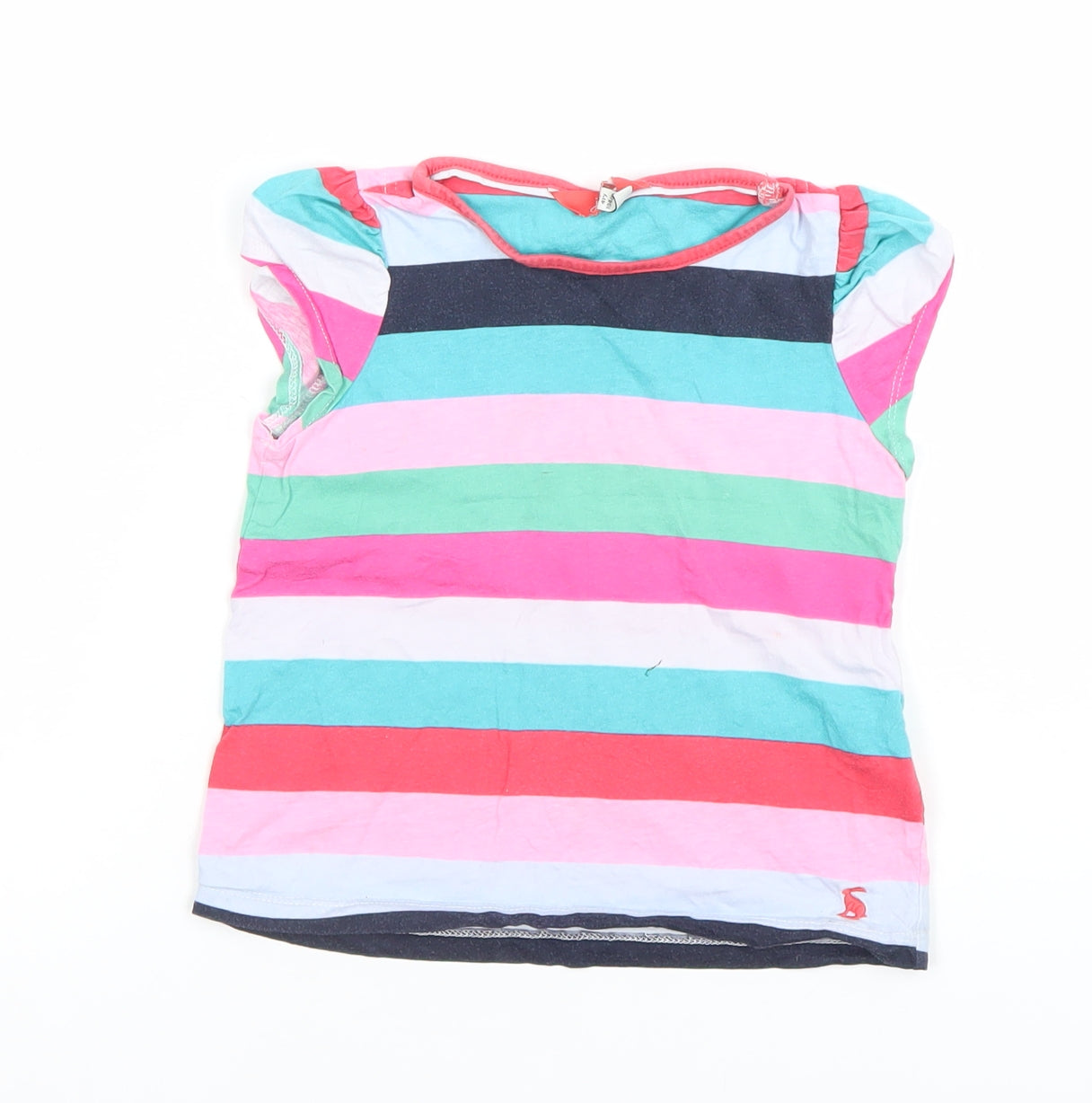 Joules Girls Multicoloured Striped Cotton Short Sleeve T-Shirt 4-5 Years
