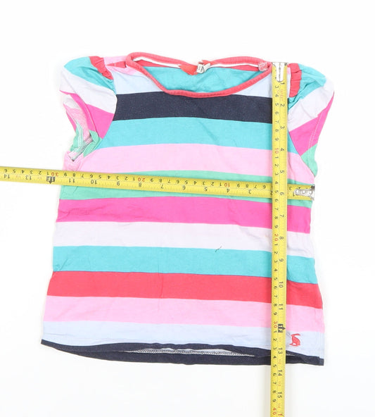 Joules Girls Multicoloured Striped Cotton Short Sleeve T-Shirt 4-5 Years