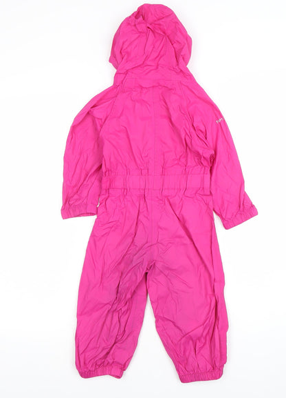 Trespass Girls Pink Waterproof Hooded Snowsuit 2 Years Winter Outdoor